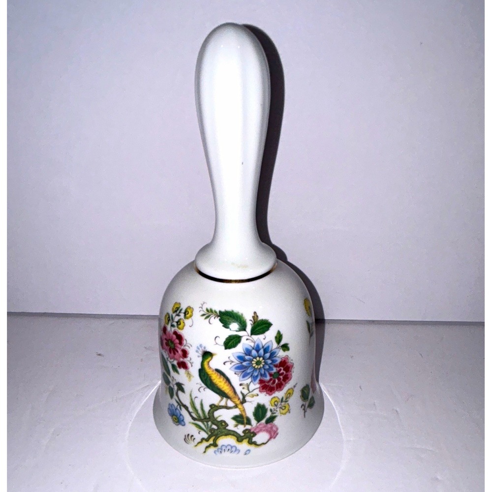 Bareuther Porcelain Decorative Bell White Floral Bird, Bavaria Germany MPN 6005